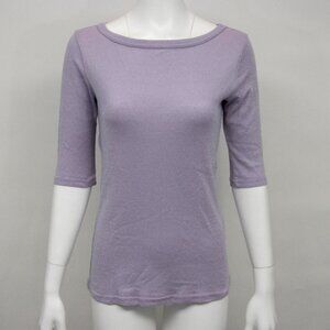 Anthropologie/Michael Stars Boat Neck 3/4 Length Sleeve Shine Top